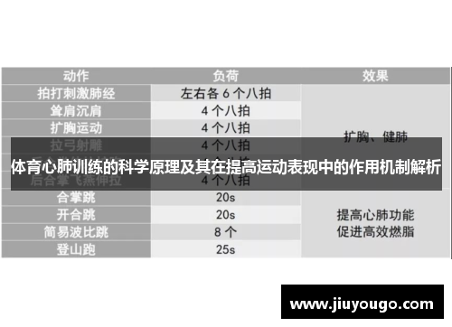 体育心肺训练的科学原理及其在提高运动表现中的作用机制解析